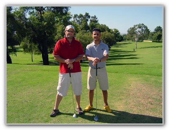 DJ and Stevo playing golf